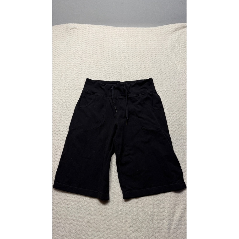 Lululemon Black Wide Leg Cropped Drawstring Sweatpants Size 4